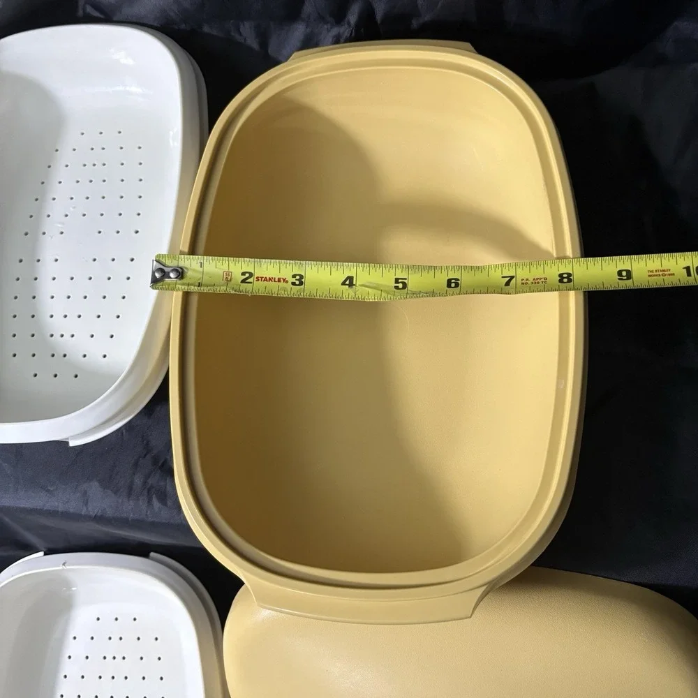 Vntg Tupperware Harvest Gold 3/4 Piece 1275-3, 1273-2, 1274-6 Microwave Steamer